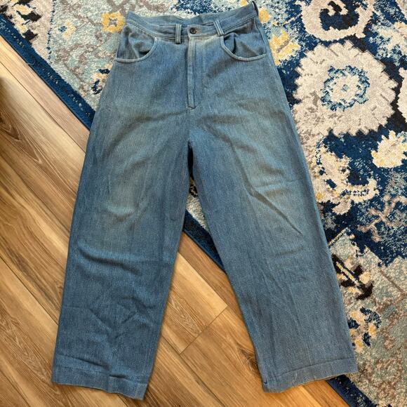 URU Tokyo Wide Leg Faded Blue Jeans Made in Japan
